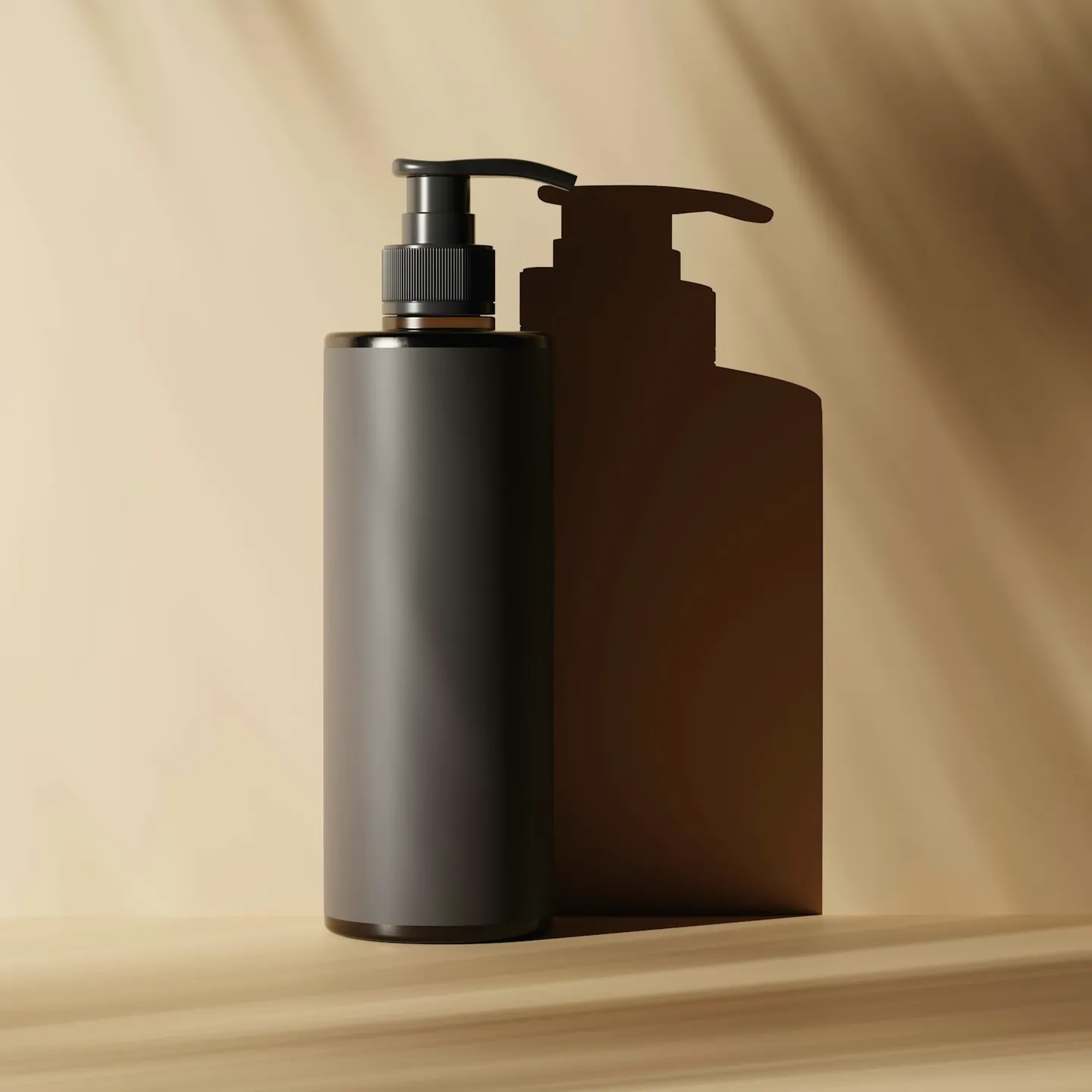 Envase de 500 ml con dosificador, a la luz del mediodía, con la marca que escribas impresa